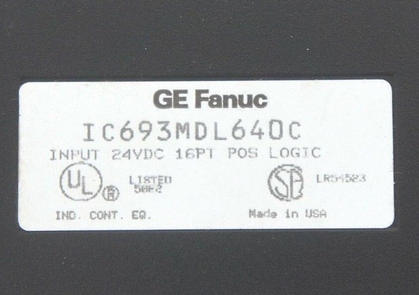 GE FANUC IC693MDL640C INPUT MODULE 24VDC, 16 PT POS LOGIC