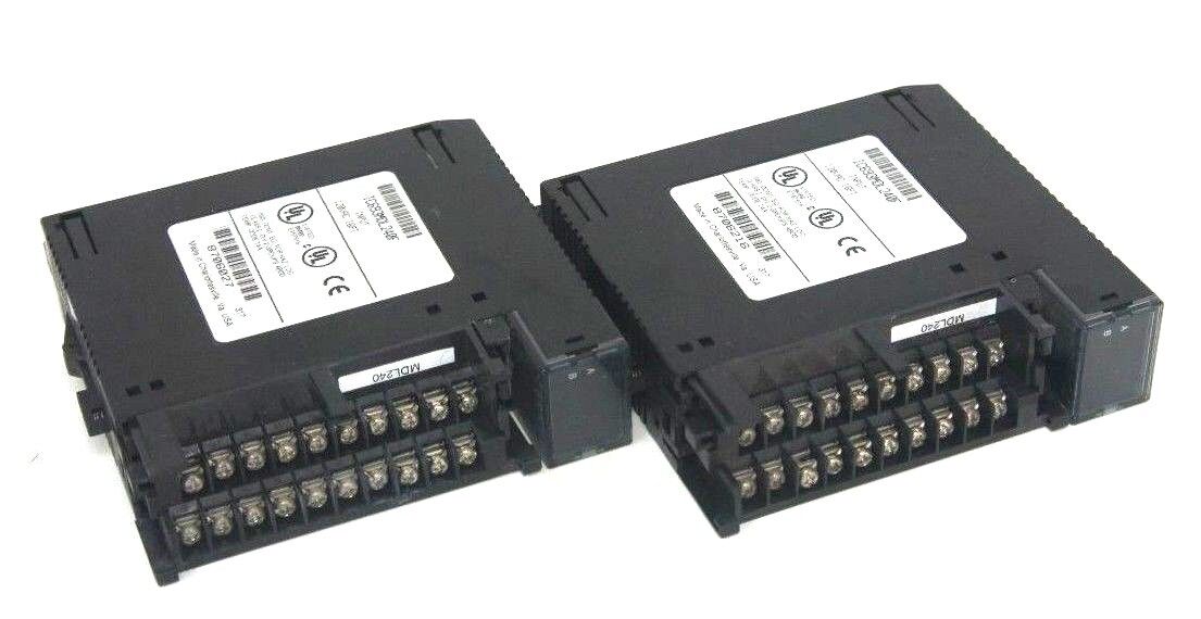 LOT OF 2 GE FANUC IC693MDL240F INPUT MODULES 120VAC, 16PT, MISSING DOORS