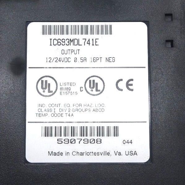 GE FANUC IC693MDL741E OUTPUT MODULE 12/24VDC, 0.5A, 16PT NEG
