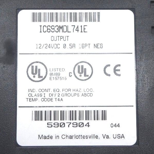 LOT OF 2 GE FANUC IC693MDL741E OUTPUT MODULES 12/24VDC, 0.5A, 16PT NEG