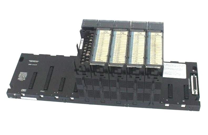 GE FANUC IC693CHS391H 10 SLOT RACK W/ (4) IC693MDL645D & (1) IC693MDL740E