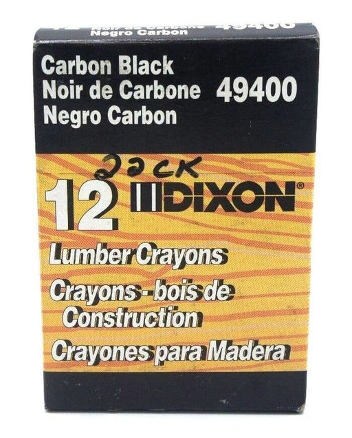 NIB DIXON 49400 CARBON BLACK LUMBER CRAYONS (PACK OF 12)