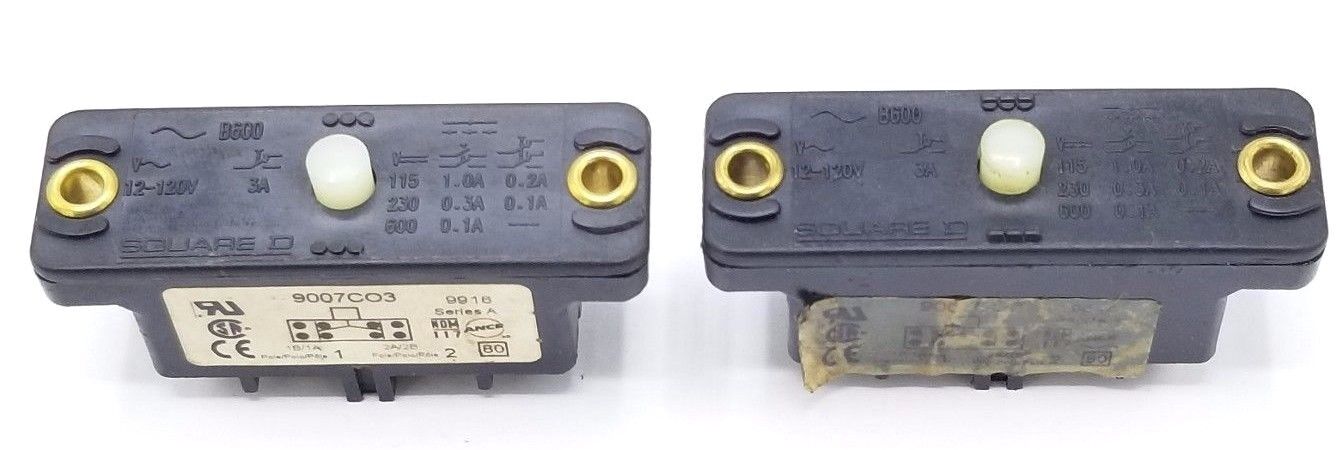 LOT OF 2 SQUARE D 9007CO3 SNAP SWITCHES, SERIES A