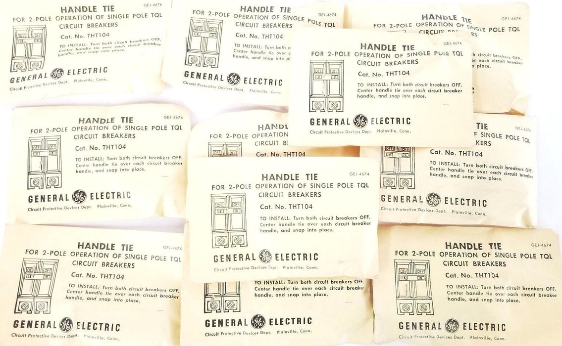 LOT OF 11 NEW GENERAL ELECTRIC THT104 SNAP-ON HANDLE TIES