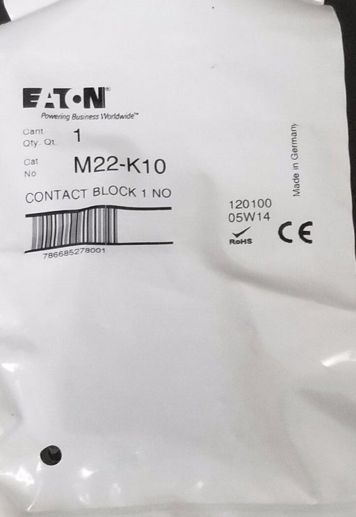 LOT OF 5 NEW EATON CUTLER-HAMMER M22-K10 CONTACT BLOCK 1 NO, M2210