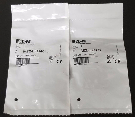 LOT OF 2 NEW EATON CUTLER-HAMMER M22-LED-R LED UNIT RED 12-30V, M22LEDR