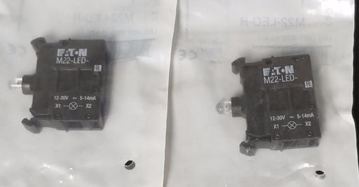 LOT OF 2 NEW EATON CUTLER-HAMMER M22-LED-R LED UNIT RED 12-30V, M22LEDR