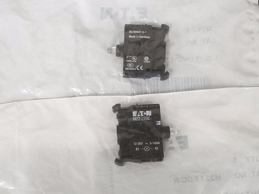 LOT OF 2 NEW EATON CUTLER-HAMMER M22-LEDC-R LIGHT UNITS 12-30VAC/DC, M22LEDCR