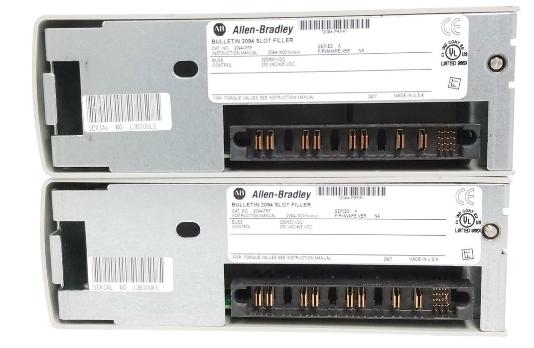 LOT OF 2 ALLEN BRADLEY 2094-PRF SLOT FILLERS 2094PRF, SER. A