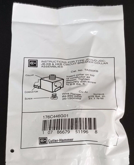NEW CUTLER-HAMMER 176C446G01 LINE AND LOAD TERMINAL TA250KB