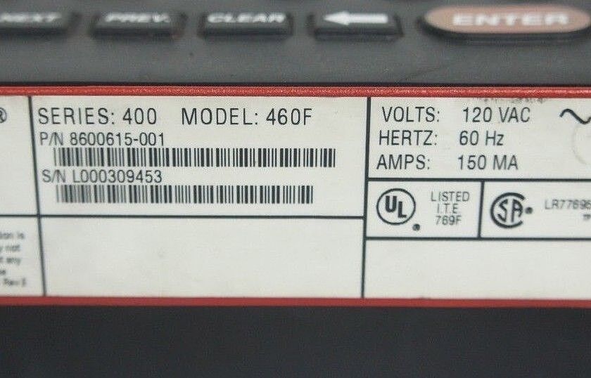 KRONOS 8600615-001 DIGITAL TIME CLOCK MODEL 460F 120 VAC, 60 HZ, 150 MA