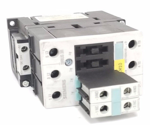 SIEMENS 3RT1034-1BB40 CONTACTOR DC 24V W/ 3RH1921-1CA01, 3RT1936-1ER00