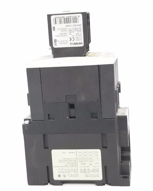 SIEMENS 3RT1034-1BB40 CONTACTOR DC 24V W/ 3RH1921-1CA01, 3RT1936-1ER00