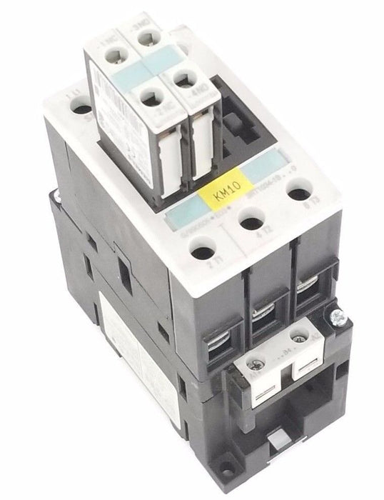 SIEMENS 3RT1034-1BB40 CONTACTOR DC 24V W/ 3RH1921-1CA01, 3RT1936-1ER00