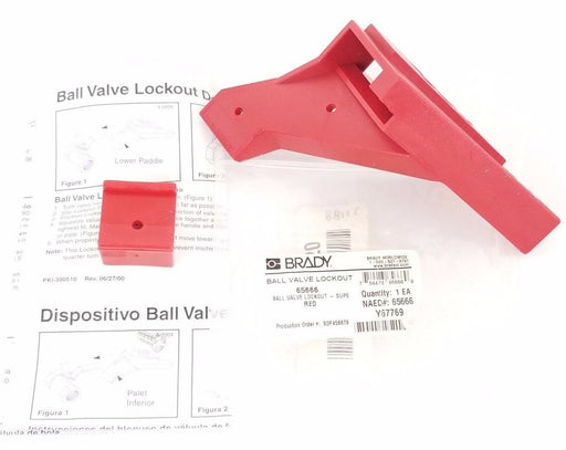 NEW BRADY 65666 BALL VALVE LOCKOUT RED