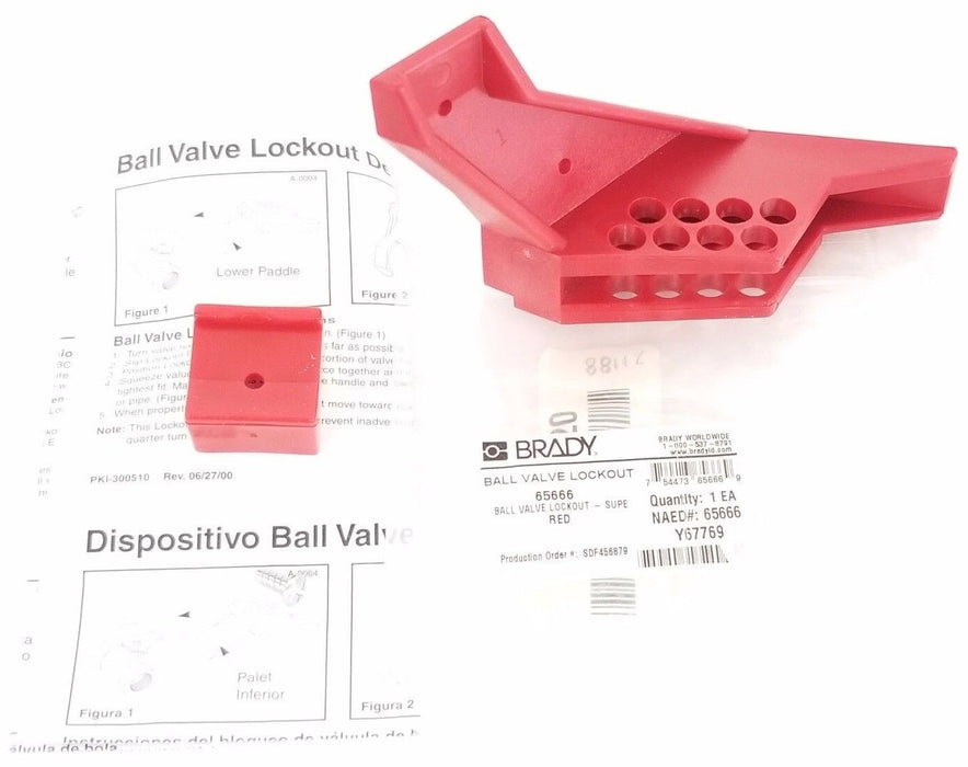 NEW BRADY 65666 BALL VALVE LOCKOUT RED