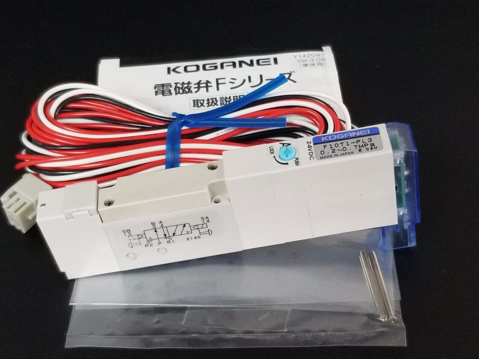 NEW KOGANEI F10T1-PL3 VALVE 24V, F10T1PL3DC24V, 0.2~0.7 MPa