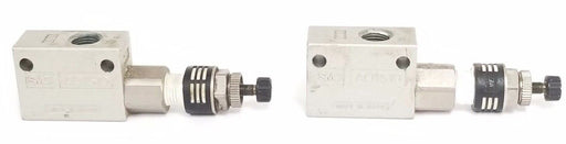 LOT OF 2 SMC AQ1510 EXHAUST VALVES 1/8'' W/ ASN2 SILENCERS