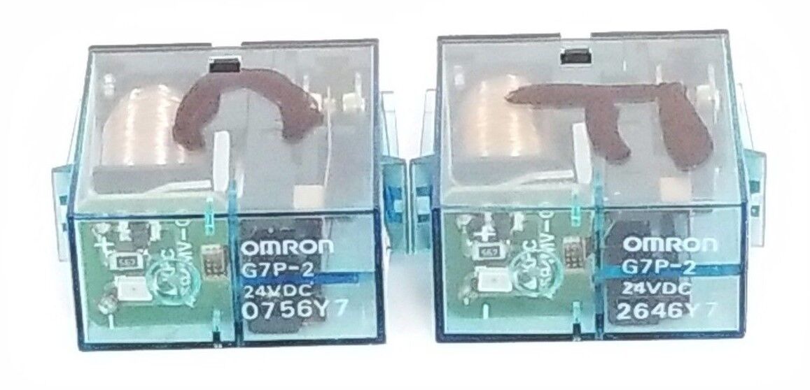 LOT OF 2 OMRON G7P-2 RELAYS G7P2, 24VDC, G7P-2-DC24