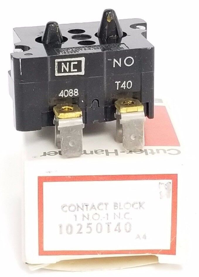 NIB EATON CUTLER-HAMMER 10250T40 CONTACT BLOCK 1 N.O. 1 N.C. SER. A4