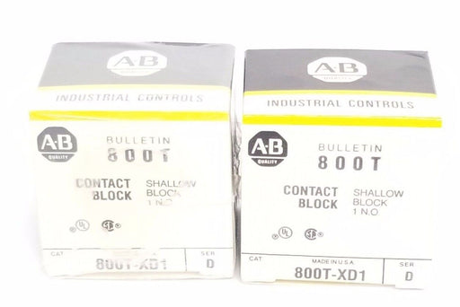 LOT OF 2 NIB ALLEN BRADLEY 800T-XD1 CONTACT BLOCKS 800TXD1, SER. D