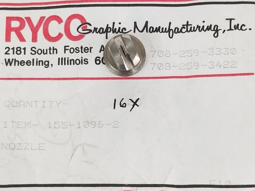 LOT OF 16 NEW RYCO 155-1096-2 SPRAY NOZZLE TIPS