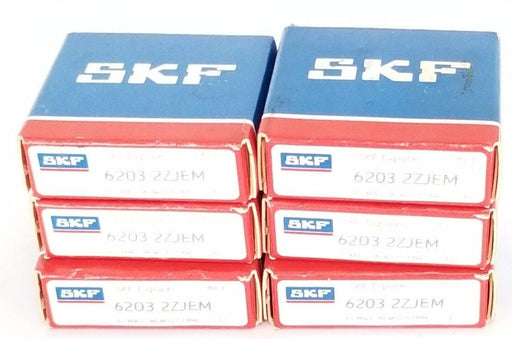 LOT OF 6 NIB SKF EXPLORER 6203 2ZJEM BALL BEARINGS