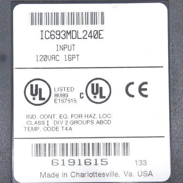 LOT OF 10 GE FANUC IC693MDL240E INPUT MODULES 120VAC, 16POINT