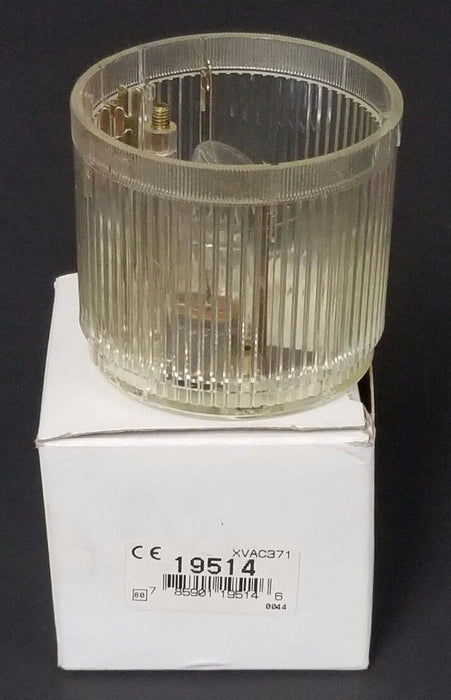 TELEMECANIQUE XVAC371 STACK LIGHT COVER 19514 W/ BULBS  *MISSING O-RING*