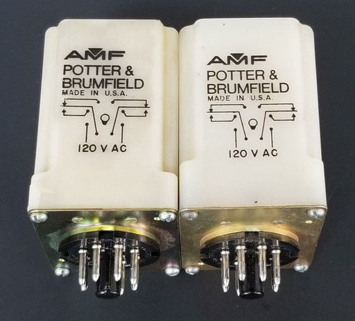LOT OF 2 AMF POTTER & BRUMFIELD CKA-38-71022 TIME DELAY RELAY, 120V, CKA3871022