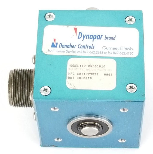 DANAHER DYNAPAR 2106001010 ENCODER 3/8 SFT SGL END W/O P/U MS CON, 1273877, 0619