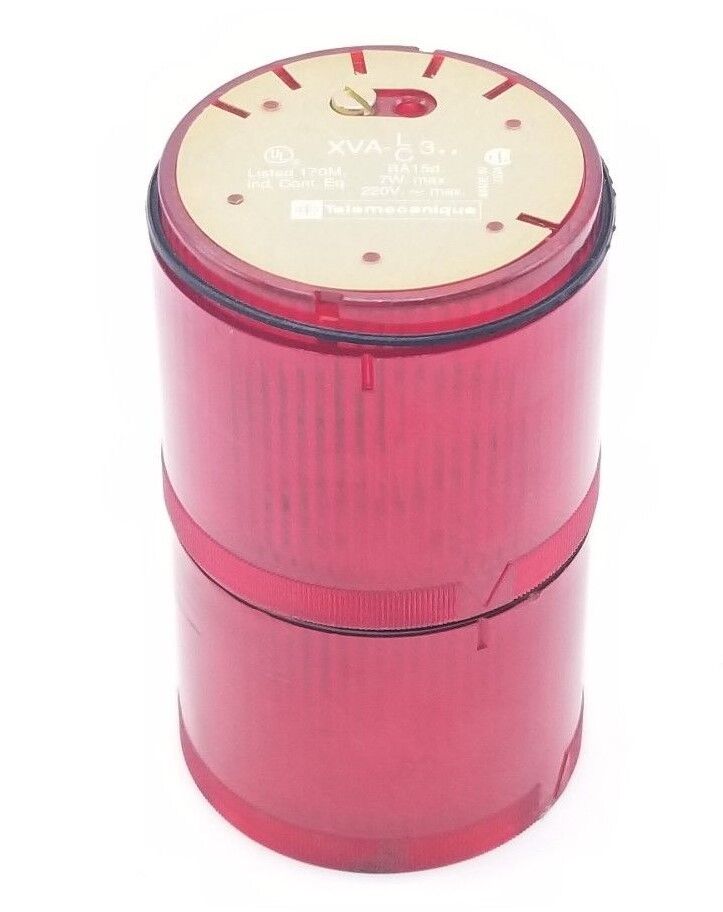 LOT OF 2 TELEMECANIQUE XVA-LC3 RED STACK LIGHTS XVALC3R