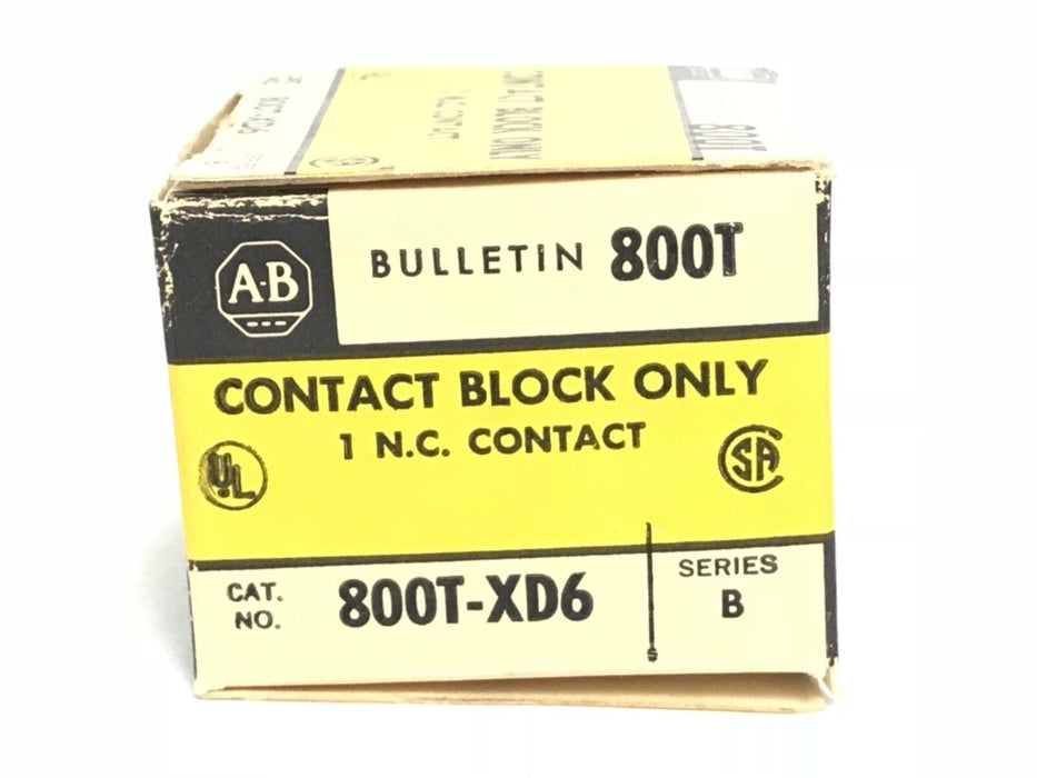 LOT OF 5 NIB ALLEN BRADLEY 800T-XD6 CONTACT BLOCKS 800TXD3, SER. B