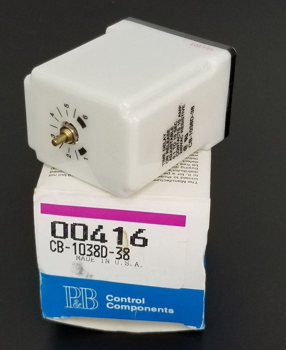 NIB POTTER & BRUMFIELD CB-1038D-38 TIME DELAY RELAY 0.1-10SEC, 00416, CB1038D38