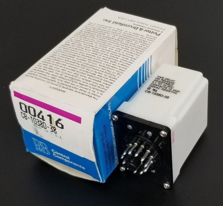 NIB POTTER & BRUMFIELD CB-1038D-38 TIME DELAY RELAY 0.1-10SEC, 00416, CB1038D38