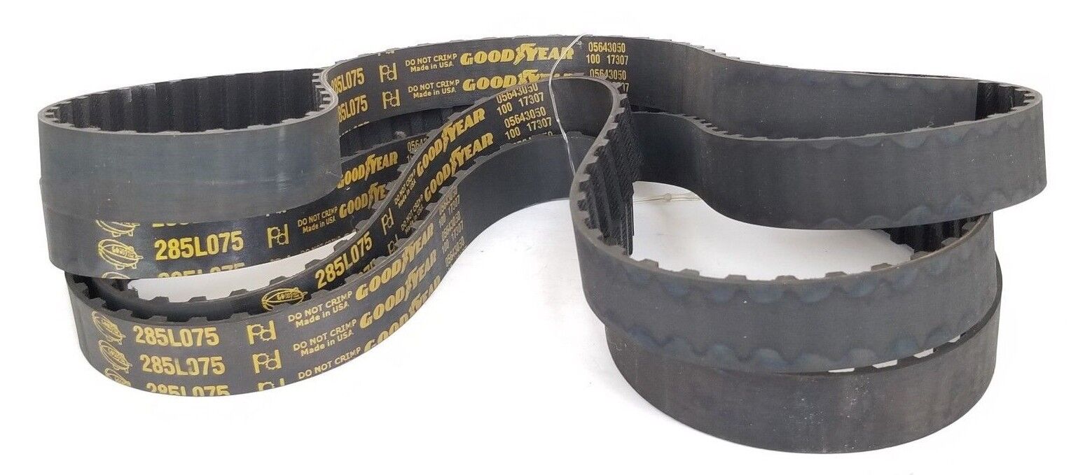 LOT OF 4 GOODYEAR 285L075 TIMING BELTS 05643050, 100-17307, 3/8" X 3/4"