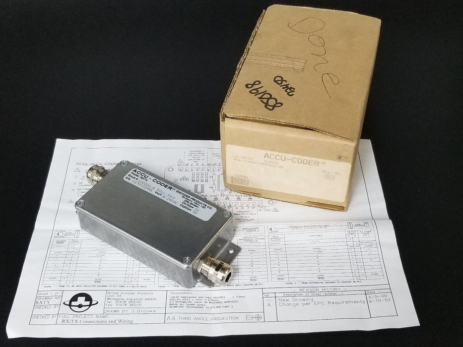 NIB ENCODER PRODUCTS ACCU-CODER 100020-4 RT/TX CONVERTER 8-24V, 1000204 SPEC 589