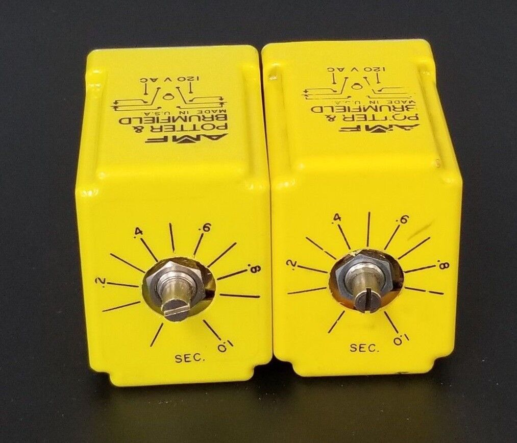 LOT OF 2 POTTER & BRUMFIELD CDB-38-70001 TIME DELAY RELAYS 0.1 TO 1 SEC. 10AMP