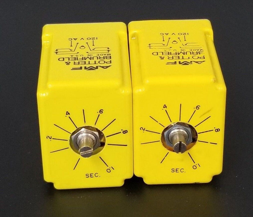 LOT OF 2 POTTER & BRUMFIELD CDB-38-70001 TIME DELAY RELAYS 0.1 TO 1 SEC. 10AMP