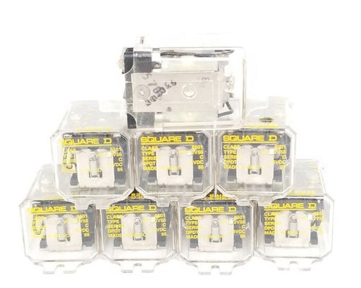 LOT OF 8 SQUARE D 8501-KFD12V56 RELAYS, SERIES C, 48VDC DPDT, 15734