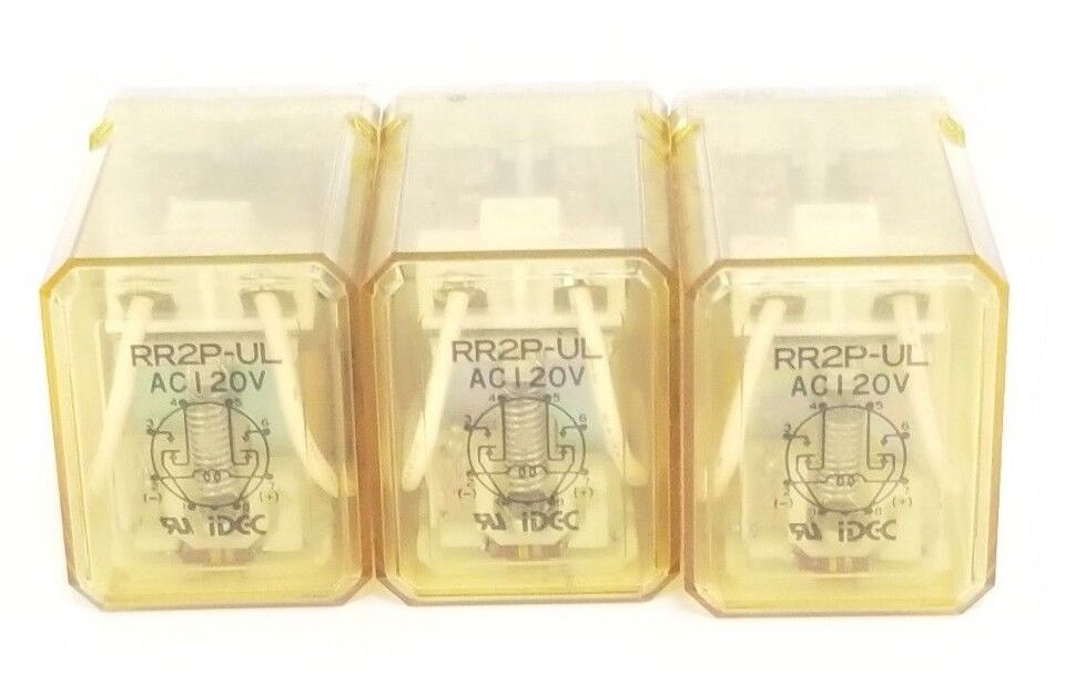 LOT OF 3 IDEC RR2P-UL 120VAC RELAYS RR2PULAC120V