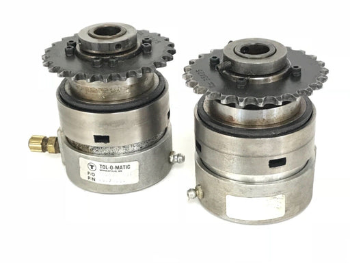 LOT OF 2 TOL-O-MATIC 16070111 ROLLER BEARING ASSY. W/ MARTIN 35A25 SPROCKET