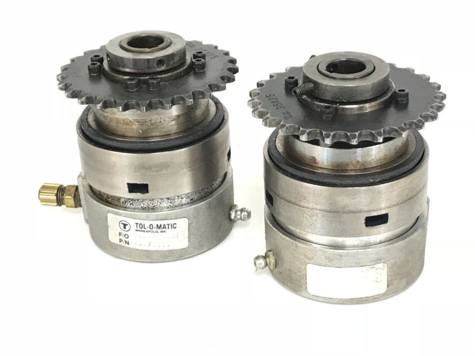 LOT OF 2 TOL-O-MATIC 16070111 ROLLER BEARING ASSY. W/ MARTIN 35A25 SPROCKET
