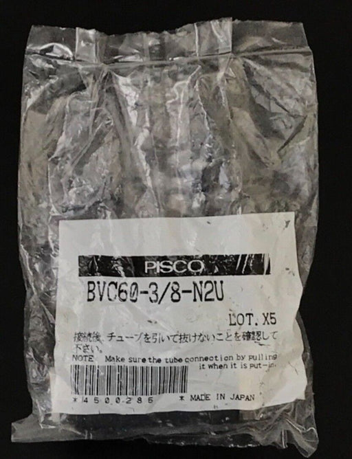 NEW PISCO BVC60-3/8-N2U PNUEMATIC BALL VALVE 1/4" TUBE 3/8 NPT MALE