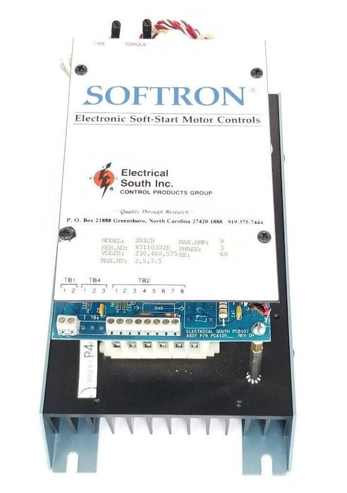 SOFTRON SN1CH SOFT START MOTOR CONTROL 9A, 3PH, 60HZ, 230/460/575V, 2/5/7.5HP