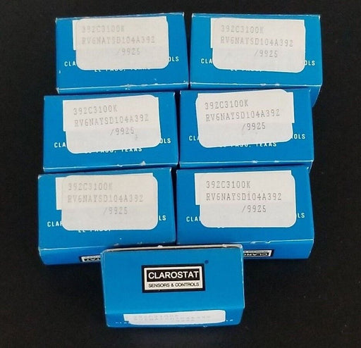 LOT OF 7 NIB CLAROSTAT RV6NAYSD104A 392C3 100KOHM POTENTIOMETERS RV6NAYSD104A392