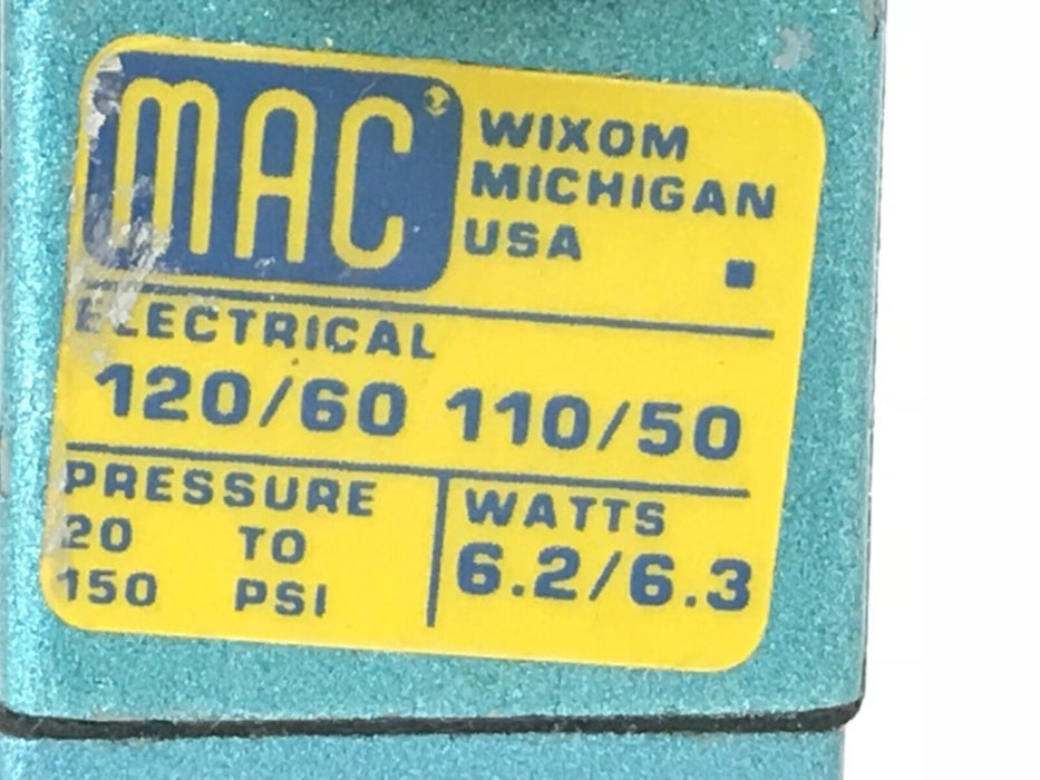 MAC VALVES 821-111B-16 SOLENOID VALVE ASSEMBLY 821111B16