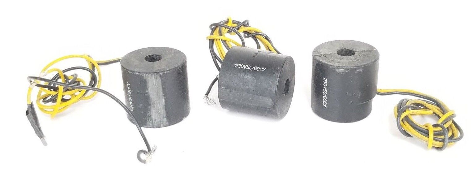LOT OF 3 GENERIC 230V 50/60CY SOLENOID COILS