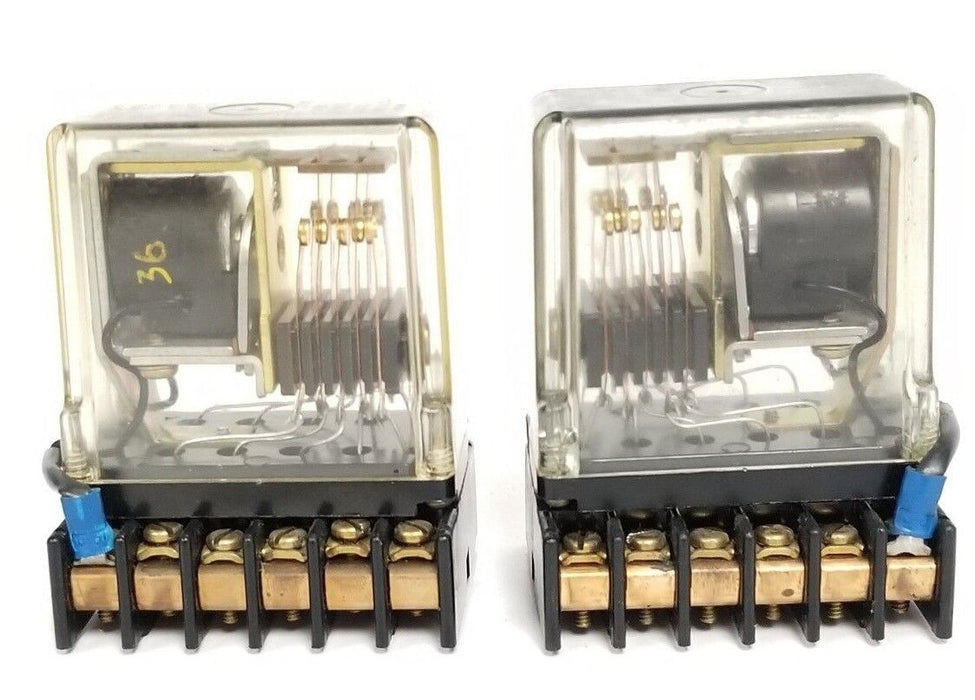 LOT OF 2 STRUTHERS DUNN 219BBX-P 24-28VDC RELAYS W/ SOCKETS