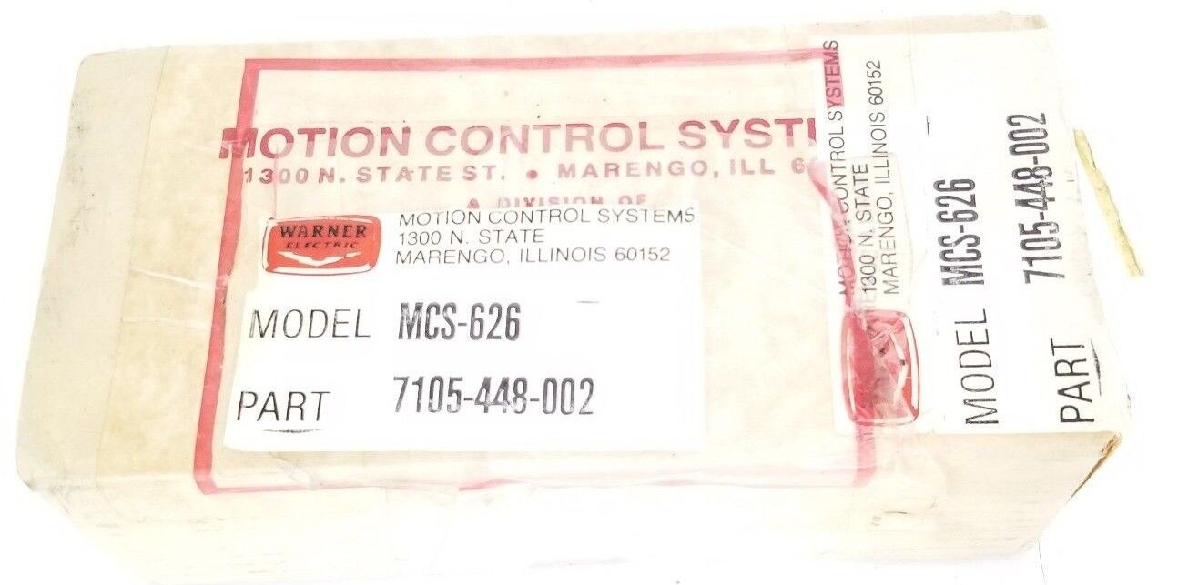 NIB WARNER ELECTRIC MCS-626 PHOTOELECTRIC DIFFUSE REFLECTIVE P/N: 7105-448-002